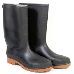 FLAT W/BLACK RUBBER RAIN BOOTS - SIZE 11