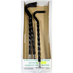 NEW SET OF 3 SOILSAVER -4 WAY COMPOST TURNER