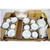 Image 1 : FLAT WITH 2 WHITE TEASETS,2 TEAPOTS,12 CUPS&PLATES