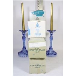 FLAT WITH PARTYLITE BRASS CANDLE HOLDERS,WATER