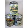 Image 1 : SET OF 3 COLLECTIBLE TIN MILK CANS 13 1/2" TALL