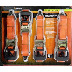 PACK OF 4 HIGH TENSION RATCHET STRAPS