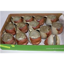 FLAT OF VINTAGE PIG MUGS WITH NAPKIN HOLDER