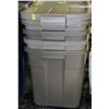 Image 1 : LOT OF 4 BROWN RUBBERMAID TUBS WITH LIDS