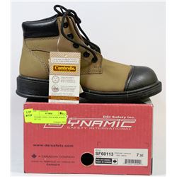 DYNAMIC STEEL TOE WORK BOOTS - SIZE 7-3E