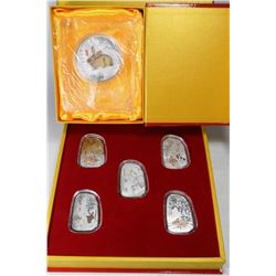 LOT OF TWO ELECTROPLATED YEAR OF THE RABBIT COIN