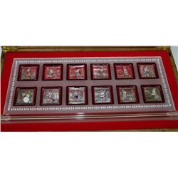 12PC ELECTROPLATED YEAR OF THE RABBIT COIN SET