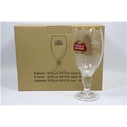 BOX OF 6 NEW STELLA  ARTOIS BEER GLASSES