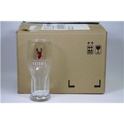 BOX OF 6 NEW ALEXANDER KEITHS BEER GLASSES