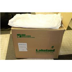 BOX OF PAPER DISPOSABLE COVERALLS SIZE 4XL