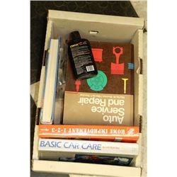 BOX WITH CAR CARE BOOKS & HOME IMPROVEMENT