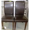 Image 1 : PAIR OF BROWN LEATHERETTE CHAIRS