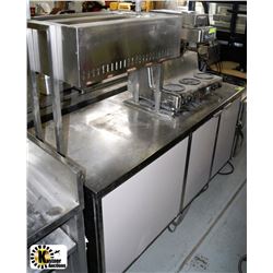 STAINLESS STEEL FOOD WARMER CABINET WITH DRAWERS
