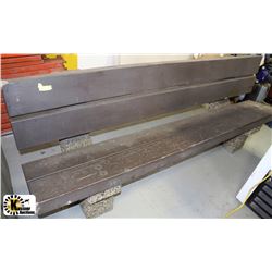 WOOD AND CONCRETE PARK BENCH 8' LONG HEAVY