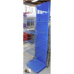 4 TIER BLUE METAL DISPLAY RACK