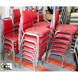 LOT OF 38 RED VINYL CHAIRS