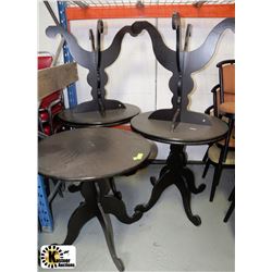 LOT OF 5 ROUND PEDESTAL WOODEN TABLES