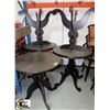 Image 1 : LOT OF 5 ROUND PEDESTAL WOODEN TABLES