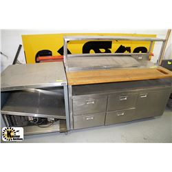 REFRIDGERATED PREP TABLE WITH SIDE TABLE
