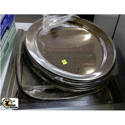 LOT OF SILVERPLATE TRAYS ETC