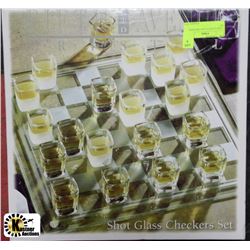 27 PIECE SHOT GLASS CHECKERS SET