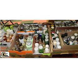 3 FLATS OF ASSORTED SALT AND PEPPER SHAKERS
