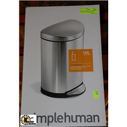 SIMPLE HUMAN 10L STAINLESS STEEL STEP GARBAGE CAN
