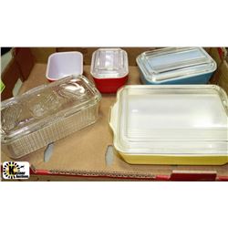 BOX OF VINTAGE REFRIDGERATOR DISHES