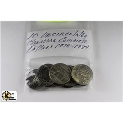 LOT OF 10 UNC COMMEMORATIVE CAD DOLLARS