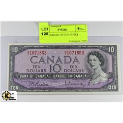 Q) HIGH GRADE 1954 $10 NOTES