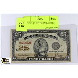 DOC 1923 -25 CENT SHINPLASTER
