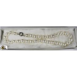 #24- WHITE  SEASHELL PEARL NECKLACE 12MM