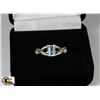 Image 1 : AQUAMARINE .925 SILVER RING SIZE 7