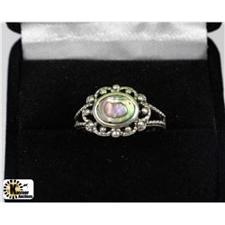 ELEGANT ABALONE SHELL .925 SILVER RING CIRCA 1930'