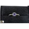 Image 1 : VINTAGE PRINCESS CUT BLUE SAPPHIRE.925 SILVER RING