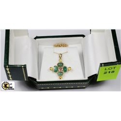 HAND FASHIONED CUSTOM DESIGN BEZEL SET EMERALD