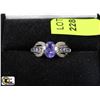 Image 1 : TANZANITE & DIAMOND RING