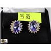 Image 1 : TANZANITE & DIAMOND EARRINGS