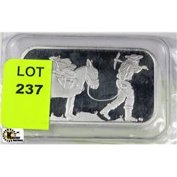 SILVERTOWNE 1 OZ SILVER BAR WITH PROSPECTOR LOGO