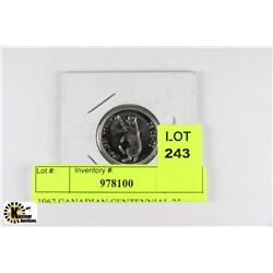 1967 CANADIAN CENTENNIAL 25 CENT COIN