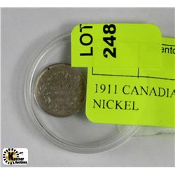 1911 CANADIAN SMALL SILVER NICKEL