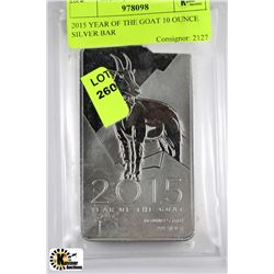 2015 YEAR OF THE GOAT 10 OUNCE SILVER BAR