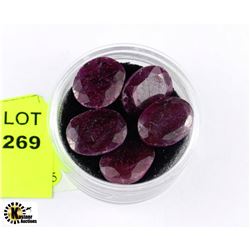 #3 - LOT OF 5 NATURAL RUBY STONES 56CT TOTAL