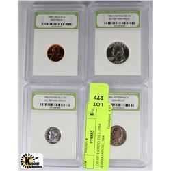 LOT OF 4 COINS INCL.1964 JEFFERSON 5C,1964