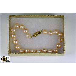 #11-LIGHT PINK SEASHELL PEARL BRACELET