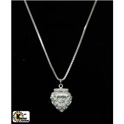ITALY .925 SILVER "MOTHER" HEART LOCKET W/CHAIN