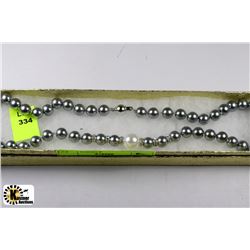 #27-GREY/WHITE SEASHELL PEARL NECKLACE