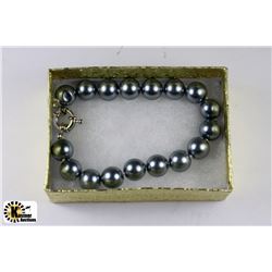 #6-GREY SEASHELL PEARL BRACELET