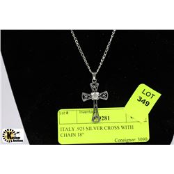 ITALY .925 SILVER CROSS WITH CHAIN 18"