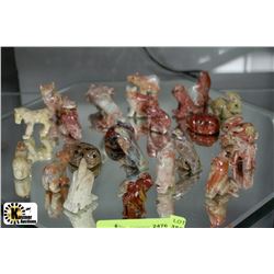 20 STONE ANIMAL CARVINGS